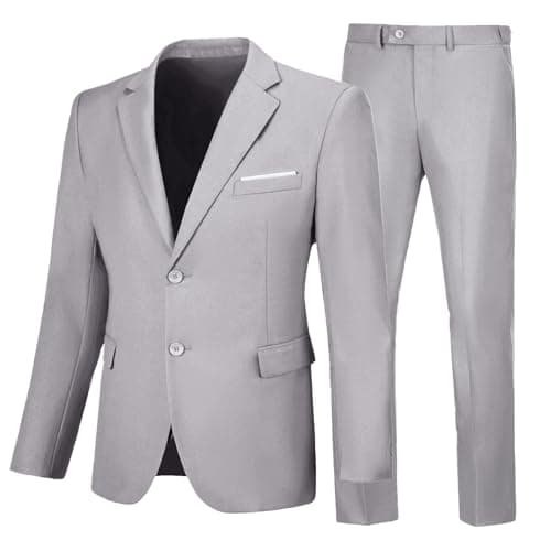 Elionm Men's Slim Fit 2-Piece Business Wedding Tuxedo Suit Jacket and Pants