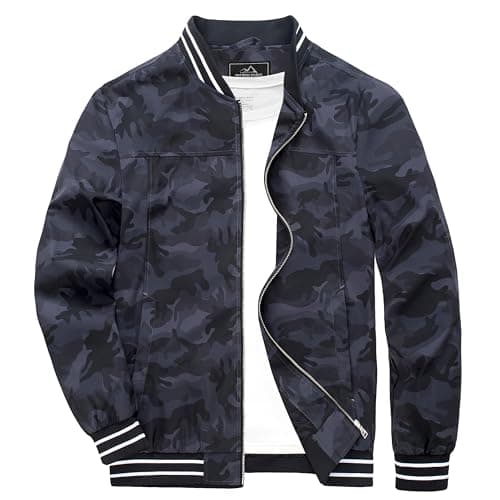 MAGCOMSEN Men's Lightweight Bomber Jacket Zip-Up Windbreaker