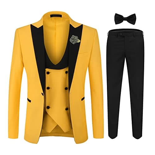 YFFUSHI Men's Slim Fit One-Button Prom Suit Set