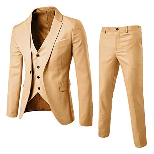 BIFUTON Men's Slim Fit 1-Button Tuxedo Suit for Party, Wedding, Business