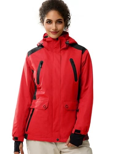 Women's Waterproof Ski Snow Jacket with Fleece Lining