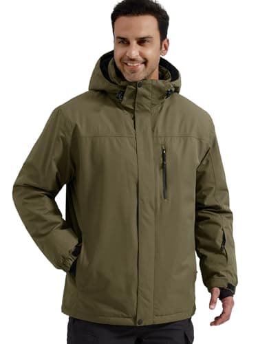 Men's Waterproof Ski Snow Jacket with Hood