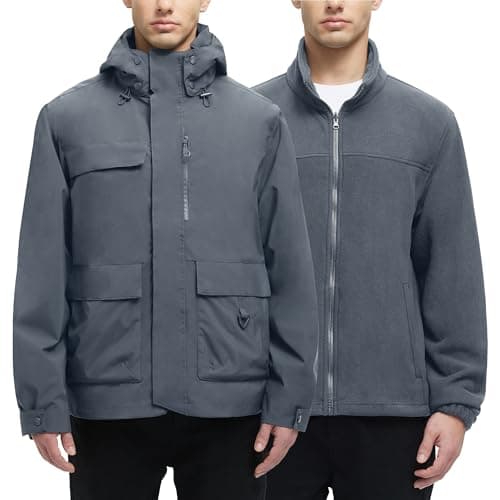 Men's Waterproof 3-in-1 Winter Ski Coat Puffer Liner Snow Windbreaker