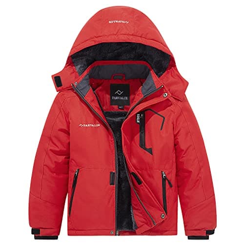 FARVALUE Boys' Waterproof Winter Ski Jacket Windbreaker Coat