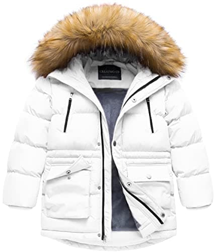 Creatmo US Boy's Winter Water Resistant Hooded Puffer Jacket