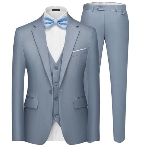 MAGE MALE Men's 3-Piece Slim Fit Suit Set: Elegant Blazer, Vest, and Pants