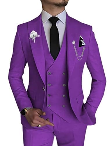 Slim Fit Double Breasted Men's Suit for Wedding and Events