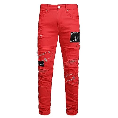 Slim Fit Men's Ripped Stretch Jeans