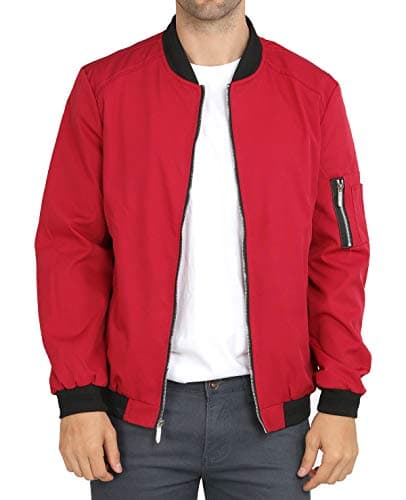 WULFUL Mens Casual Lightweight Softshell Flight Bomber Jacket