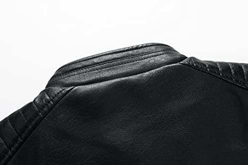 Men's Casual Faux Leather Biker Jacket for Womleys