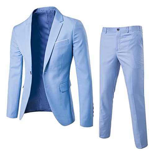 BIFUTON Men's Slim Fit 1-Button Tuxedo Suit for Party, Wedding, Business