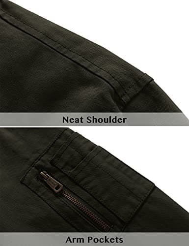 WenVen Men's Lightweight Cotton Flight Bomber Jacket