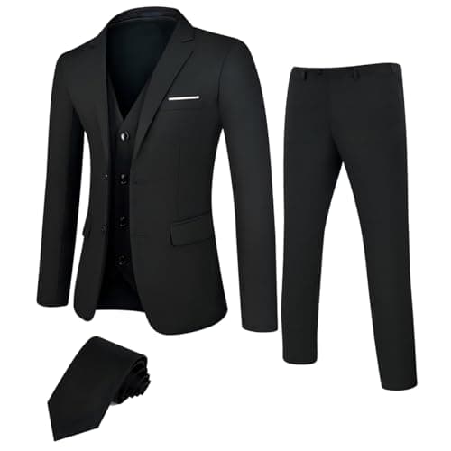 TweedLad DEETRUST Men's Slim Fit 3-Piece Suit Set