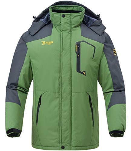 Rdruko Men's Waterproof Insulated Fleece Ski Jacket for Winter Mountaineering