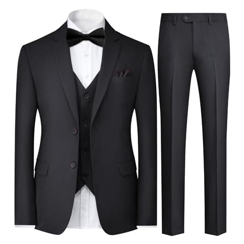 Cloudstyle Mens Classic Fit 3-Piece Wedding Dress Suit Jacket, Vest & Pants