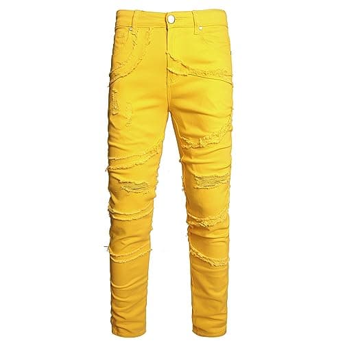 Slim Fit Men's Ripped Stretch Jeans