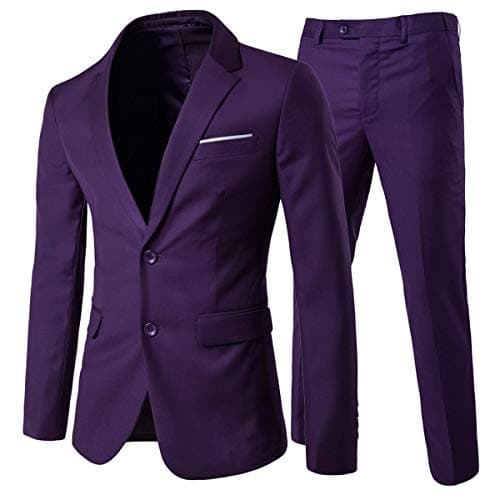 Cloudstyle Men's Slim Fit 2 Piece 2 Button Dress Suit Blazer & Pants Set