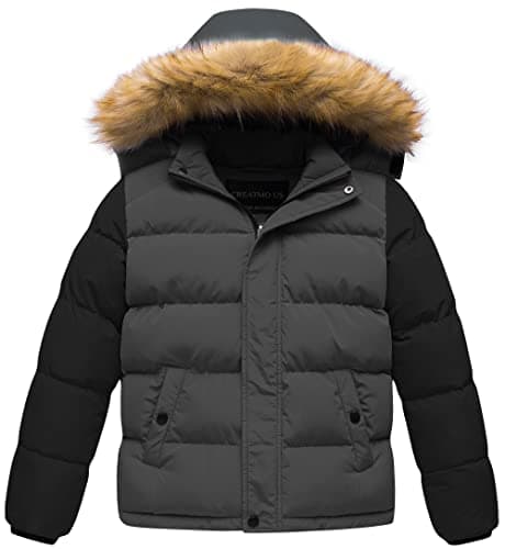 Creatmo US Boys' Water Resistant Winter Windbreaker Jacket