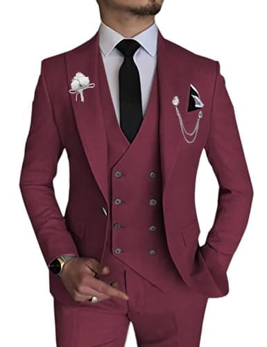 Slim Fit Double Breasted Men's Suit for Wedding and Events