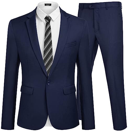 COOFANDY Men's 2-Piece Slim Fit Tuxedo Suit with Blazer Jacket