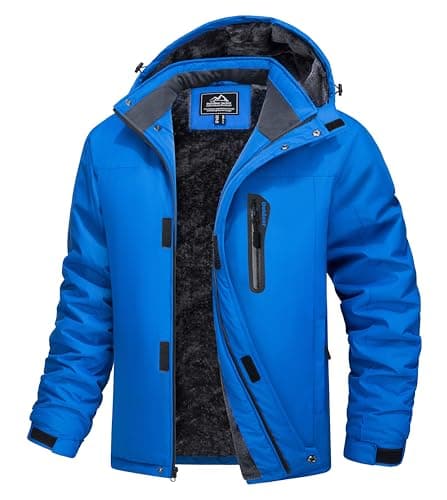 MAGCOMSEN Men's Water Resistant Winter Ski Snow Rain Jacket with Hood
