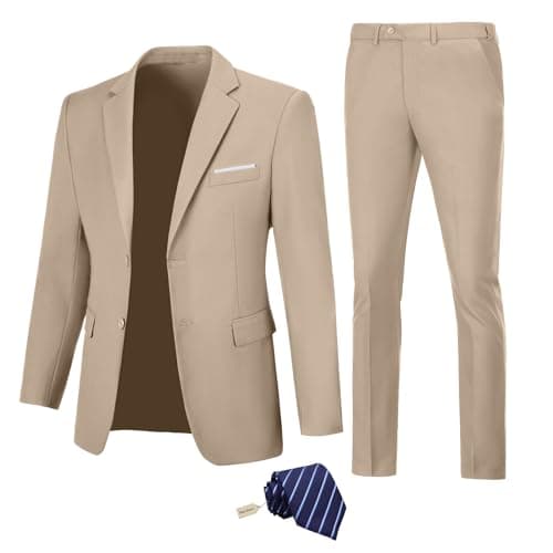 Fesenbo Men's Slim Fit 2-Piece Business Suit Blazer and Pants for Prom and Weddings