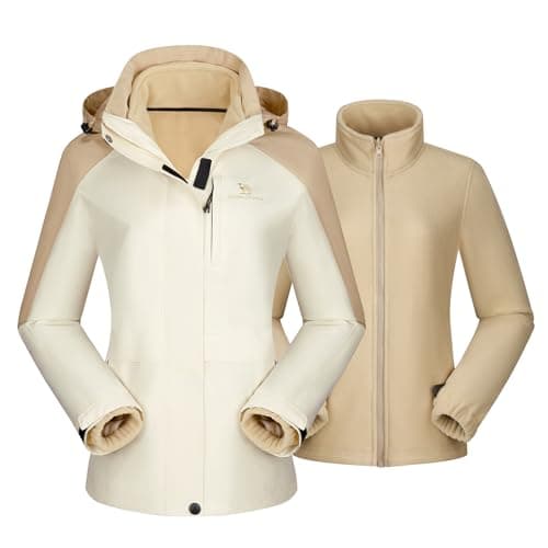 CAMEL CROWN Women's Waterproof Winter Ski Jacket Warm Fleece Hooded