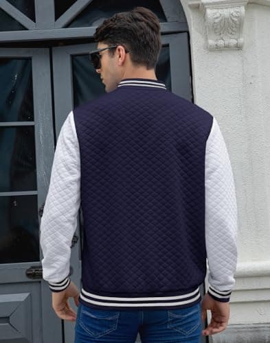 Mens Lightweight Causal Waffle Bomber Jacket