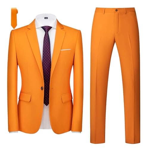 Mogu Men's Slim Fit 2-Piece Tuxedo Suit for Weddings and Formal Events
