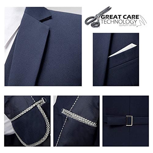 Cloudstyle Mens Classic Fit 3-Piece Wedding Dress Suit Jacket, Vest & Pants