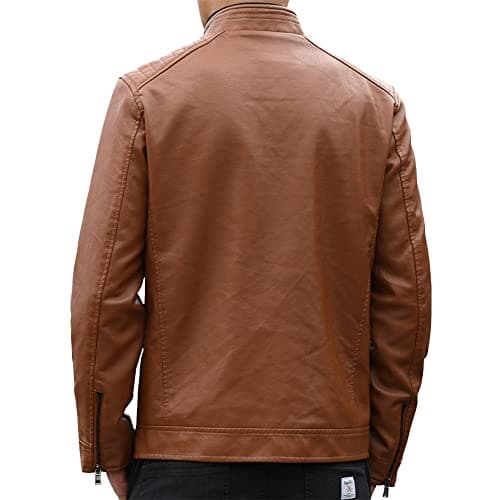 Men's Casual Faux Leather Motorcycle Jacket