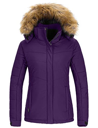 wantdo Women's Waterproof Ski Hooded Snow Coat for Winter Mountain Activities