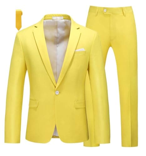 Mogu Men's Slim Fit 2-Piece Tuxedo Suit for Weddings and Formal Events