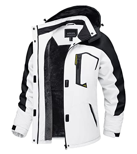TACVASEN Women's Winter Waterproof Ski Jacket with Hood and Fleece Liner