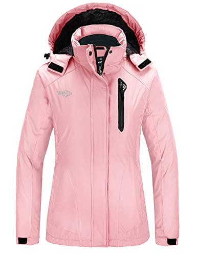wantdo Women's Waterproof Ski Jacket | Warm Winter Windproof Fleece Rain Coat