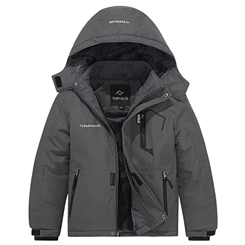 FARVALUE Boys' Waterproof Winter Ski Jacket Windbreaker Coat