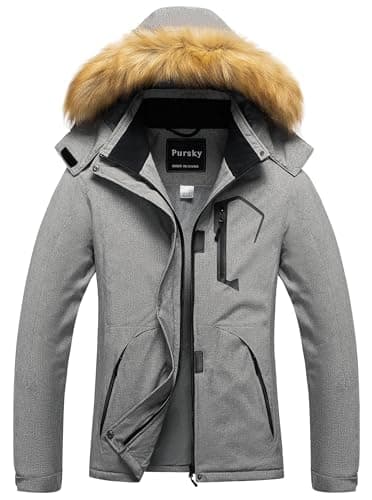 Pursky Women's Waterproof Winter Ski Jacket with Fur Hood