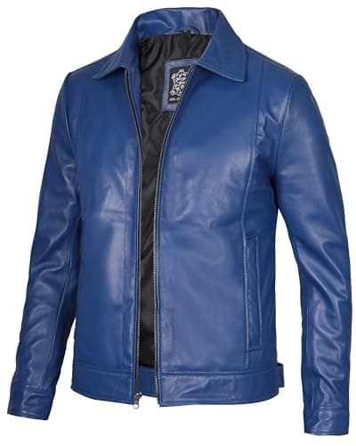 Decrum Mens Real Lambskin Classic Vintage Leather Jacket