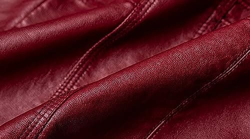 YMADREIG Women's Faux Leather Zip-Up Hooded Moto Jacket