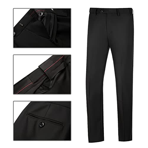 Elionm Men's Slim Fit 2-Piece Business Wedding Tuxedo Suit Jacket and Pants