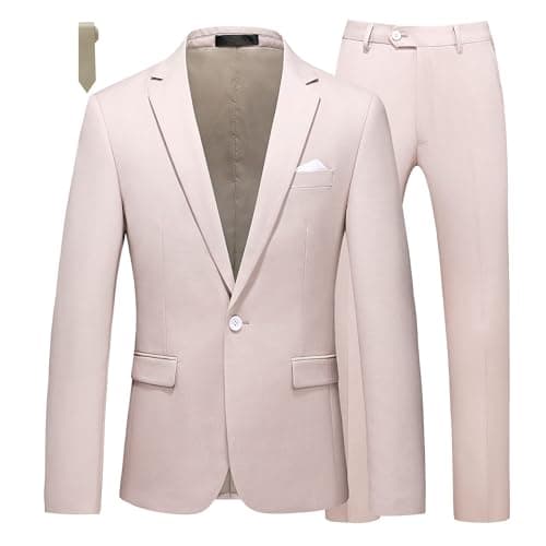 Mogu Men's Slim Fit 2-Piece Tuxedo Suit for Weddings and Formal Events