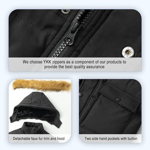 Boys' Winter Coat with Hood and Fleece Lining