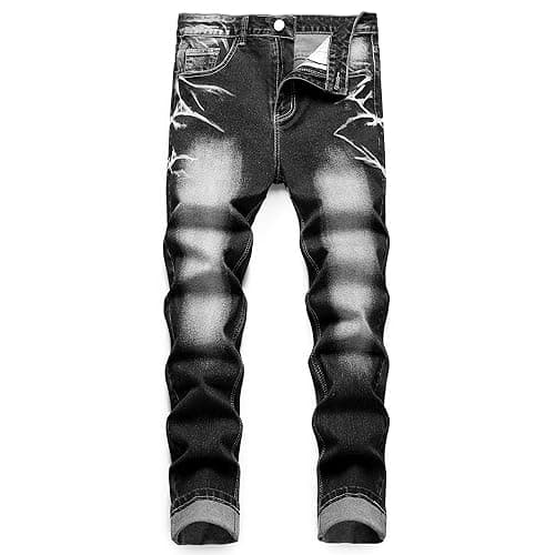 Men's Slim Fit Stretch Jean Blue Or Black Comfortable Soft Ripped Pants Demin