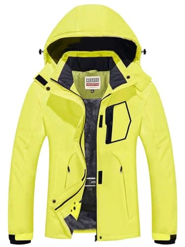 Women's Waterproof Winter Ski Jacket with Detachable Hood