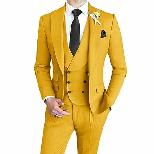 AufewB Men's Elegant Solid One-Button Slim Fit Party Suit Set
