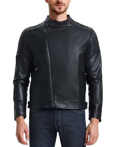 WULFUL Men's Leather Jackets Global Recycled Standard
| Faux Bomber Jacket for Men Global Recycled Standard
| Motorcycle Lapel Asymmetric Zip-Up Slim Fit Biker Coat Global Recycled Standard