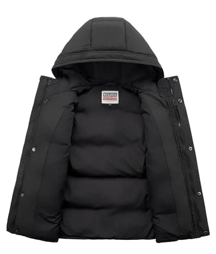 Boys Winter Hooded Puffer Jacket for Outdoor - Simplified English