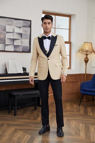 Slim Fit Men's Tuxedo 3-Piece Suit for Wedding & Prom TUXBURNTXZ