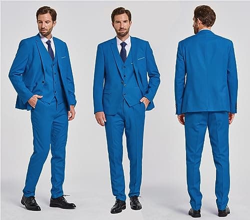 Men's Slim Fit 3-Piece Suit Set with Stretch Fabric