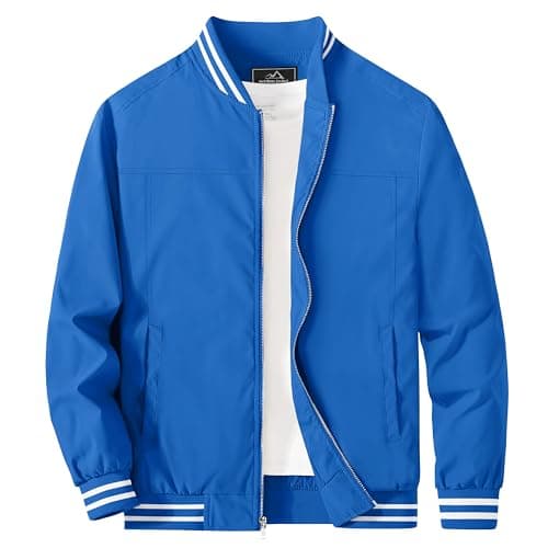 MAGCOMSEN Men's Lightweight Bomber Jacket Zip-Up Windbreaker